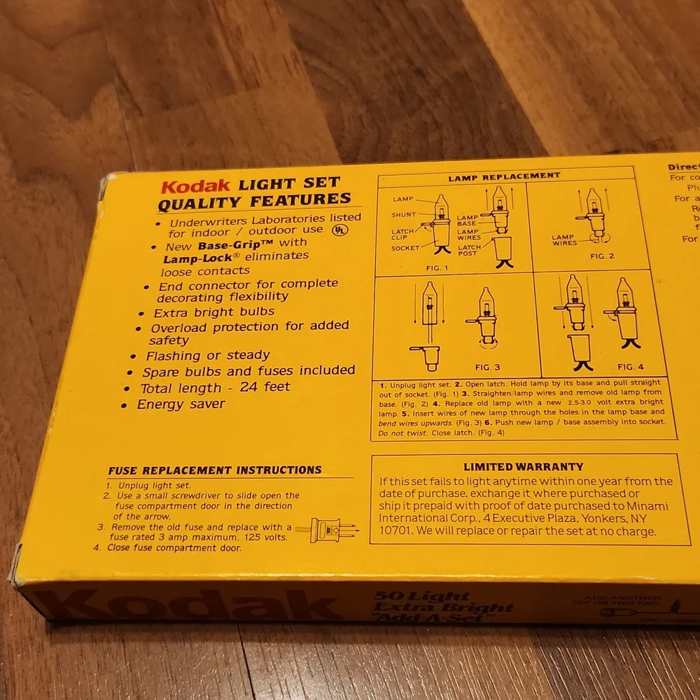 Kodak Vintage Color of Christmas Boxed Set of 50 Colored String Lights